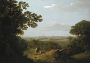 View of the Campi Flegrei from the Camaldolese Convent near Naples by Thomas Jones Oil Painting