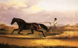 A Fast Trotter by Thomas Kirby Van Zandt Oil Painting