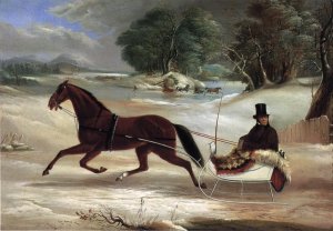 Judge Van Aernum in His Sleigh by Thomas Kirby Van Zandt Oil Painting