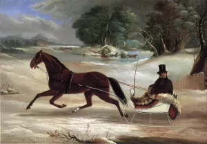 Judge Van Aernum in His Sleigh by Thomas Kirby Van Zandt - Oil Painting Reproduction