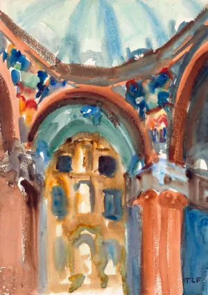 Church Interior by Thomas La Farge Oil Painting
