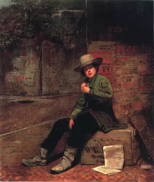 Buffalo Newsboy by Thomas Le Clear - Oil Painting Reproduction