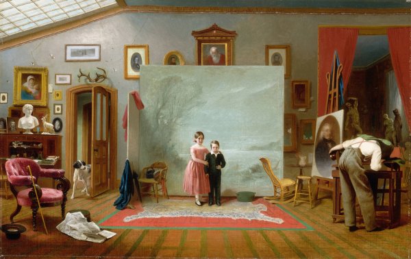 Main Product Photo of Interior with Portraits  Painting by Thomas Le Clear