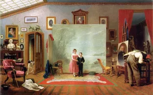 Interior with Portraits by Thomas Le Clear Oil Painting