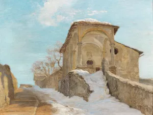 Kapelle im Winter Oil painting by Thomas Leitner
