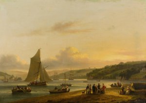 Along the Water's Edge by Thomas Luny Oil Painting