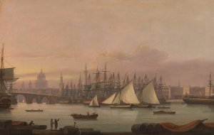 The Port of London by Thomas Luny Oil Painting