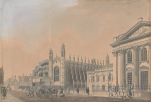 Cambridge University; Kings College Chapel by Thomas Malton The Younger Oil Painting