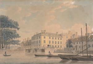 Cambridge University; Queens College by Thomas Malton The Younger Oil Painting