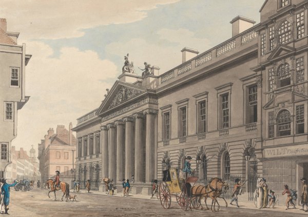 East India House by Thomas Malton The Younger - Hand-Painted Oil Painting Reproduction