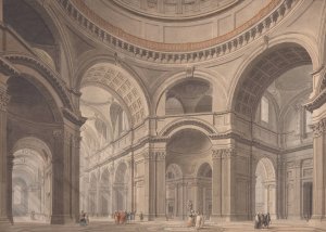 Interior of St. Paul's Cathedral by Thomas Malton The Younger Oil Painting