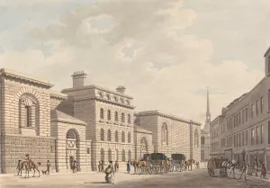 Newgate by Thomas Malton The Younger Oil Painting