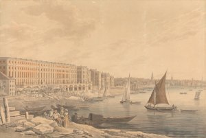 The Royal Terrace, Adelphi by Thomas Malton The Younger Oil Painting