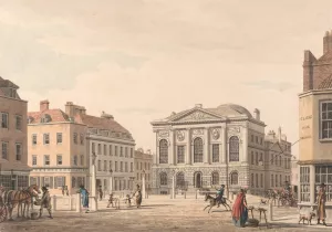The Sessions House, Junction of Farringdon and Clerkenwell Roads by Thomas Malton The Younger Oil Painting