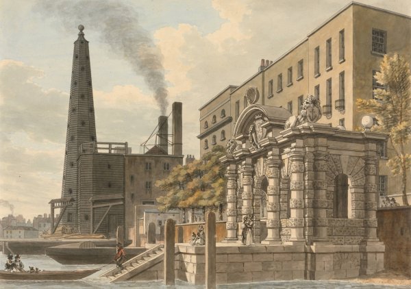 York Water Gate  by Thomas Malton The Younger - Hand-Painted Oil Painting Reproduction