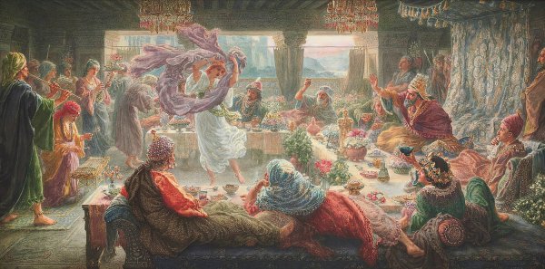 Herod's Feast  by Thomas Matthews Rooke - Hand-Painted Oil Painting Reproduction