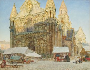 Notre Dame La Grande, Poitiers Oil painting by Thomas Matthews Rooke