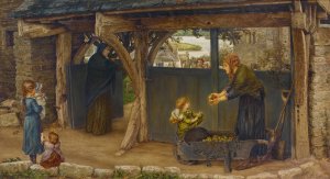 The lych-gate by Thomas Matthews Rooke Oil Painting