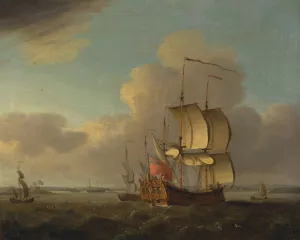 Shipping in the Thames Estuary Oil painting by Thomas Mellish