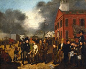 First State Election in Detroit, Michigan, 1837 Oil painting by Thomas Mickell Burnham