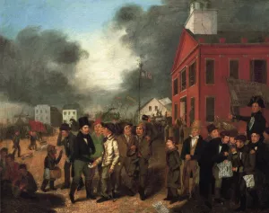 First State Election, Michigan, 1837 painting by Thomas Mickell Burnham