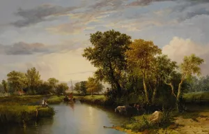 The Thames Valley by Thomas Miles Richardson Oil Painting