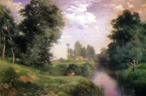 A Long Island River Oil painting by Thomas Moran