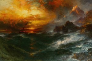 A Mountain of Loadstone-Arabian Nights by Thomas Moran Oil Painting
