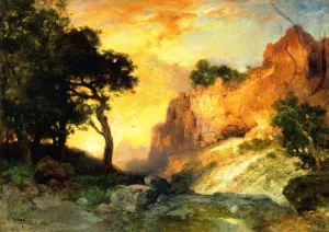 A Side Canyon, Grand Canyon, Arizona by Thomas Moran - Oil Painting Reproduction