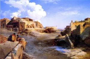 An Indian Pueblo, Laguna, New Mexico by Thomas Moran Oil Painting