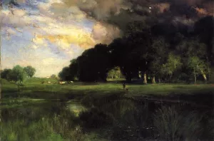 Approaching Storm by Thomas Moran - Oil Painting Reproduction