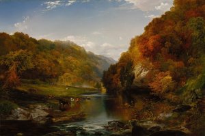 Autumn Afternoon, the Wissahickon by Thomas Moran Oil Painting