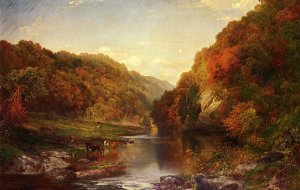 Autumn on the Wissahickon by Thomas Moran Oil Painting