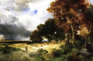 Autumn, Peconic Bay, Long Island by Thomas Moran - Oil Painting Reproduction
