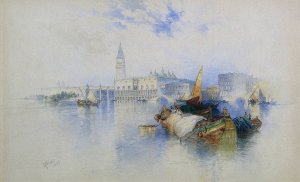 Basin of San Marco by Thomas Moran Oil Painting