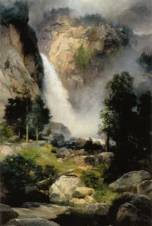 Cascade Falls, Yosemite by Thomas Moran Oil Painting