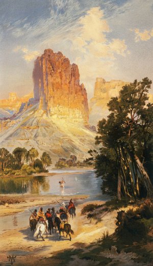 Cliffs of the Upper Colorado River, Wyoming Territory by Thomas Moran Oil Painting