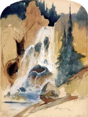 Crystal Falls by Thomas Moran - Oil Painting Reproduction