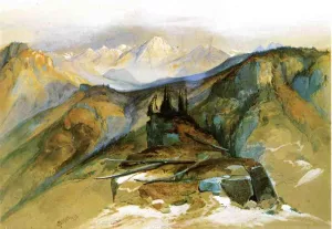 Distant Peaks by Thomas Moran Oil Painting
