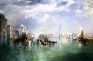 Entrance to the Grand Canal, Venice by Thomas Moran - Oil Painting Reproduction
