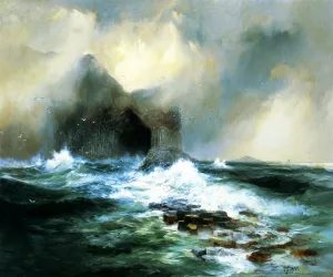 Fingal's Cave, Island of Staffa, Scotland painting by Thomas Moran