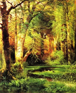 Forest Scene painting by Thomas Moran