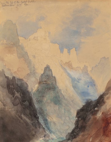 From the Top of Great Fall, Yellowstone  by Thomas Moran - Hand-Painted Oil Painting Reproduction