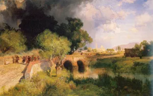 Gathering Storm near Maravatio, Mexico by Thomas Moran - Oil Painting Reproduction