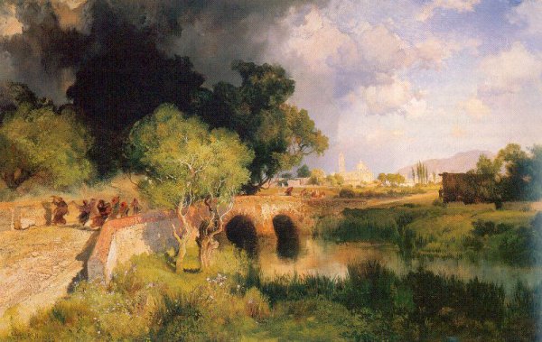 Gathering Storm near Maravatio, Mexico by Thomas Moran - Hand-Painted Oil Painting Reproduction