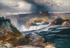 Great Falls of Snake River, Idaho Territory by Thomas Moran Oil Painting