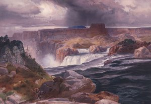 Great Falls of Snake River, Idaho Territory by Thomas Moran Oil Painting