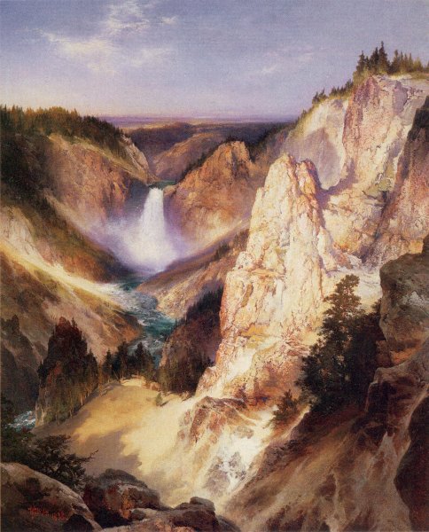 Main Product Photo of Great Falls of Yellowstone Painting by Thomas Moran