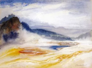 Great Springs of the Firehole River by Thomas Moran Oil Painting