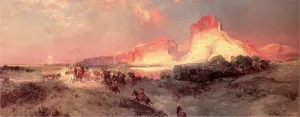 Green River Cliffs, Wyoming Oil painting by Thomas Moran